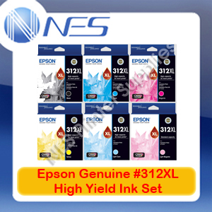 Epson Genuine #312XL BK/C/M/Y/LC/LM (Set of 6) High Yield Ink Cartridge for XP-8500/XP-15000 (T183192-T183692)